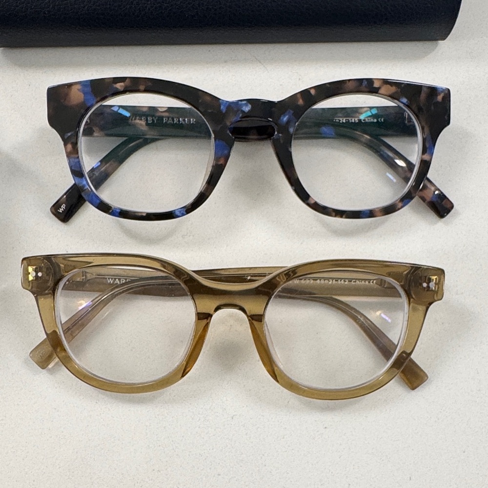 Warby Parker Tortoise and Tan Eyeglasses Set
